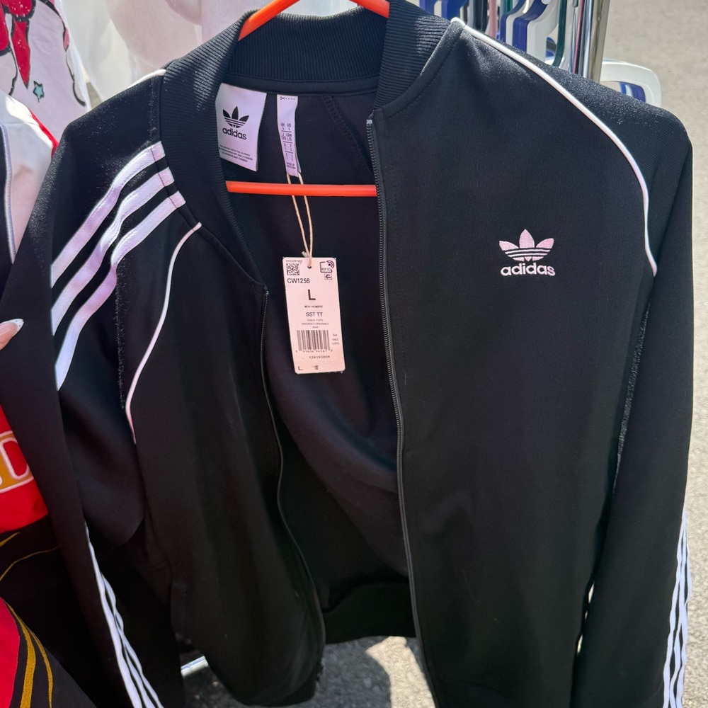 Adidas Black and White Track Jacket